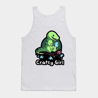 Crafty Girl - Cute Funny Dinosaur Craft Lover Tank Top